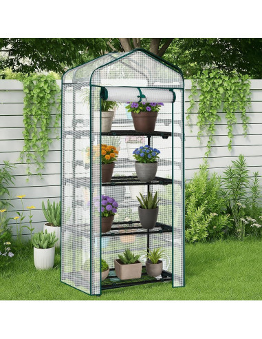 Invernadero Mini Outvita 4 Niveles PE 68.6x49.8x160 cm Blanco