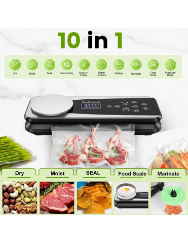 Máquina Selladora al Vacío Hooflszcok 10 en 1 Automática