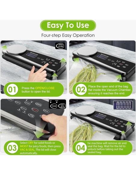 Máquina Selladora al Vacío Hooflszcok 10 en 1 Automática