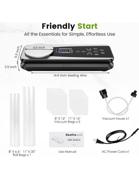 Máquina Selladora al Vacío Hooflszcok 10 en 1 Automática