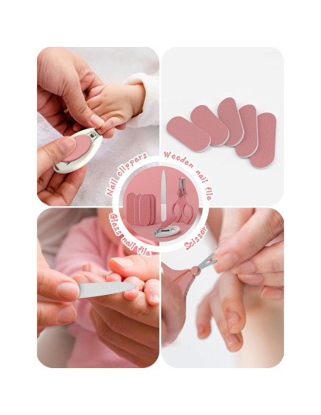 Kit de Cuidado y Aseo para Bebés 18 en 1 Rosa