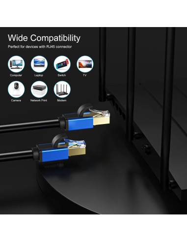 Cable Ethernet Cat 7 Abireiv 1.83m Alta Velocidad 10Gbps