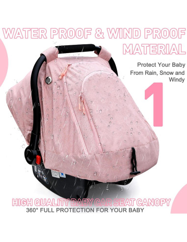 Cubierta de Asiento de Coche para Bebés Beatoutou Rosa