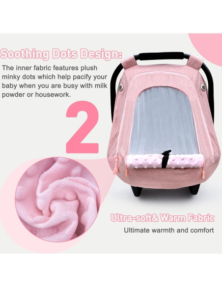 Cubierta de Asiento de Coche para Bebés Beatoutou Rosa
