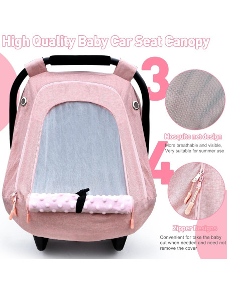 Cubierta de Asiento de Coche para Bebés Beatoutou Rosa