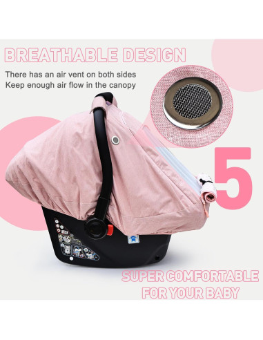 Cubierta de Asiento de Coche para Bebés Beatoutou Rosa
