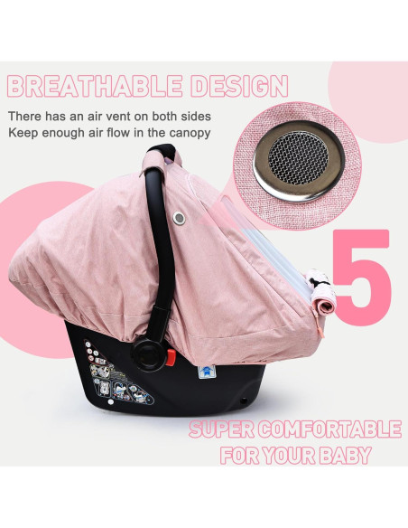 Cubierta de Asiento de Coche para Bebés Beatoutou Rosa