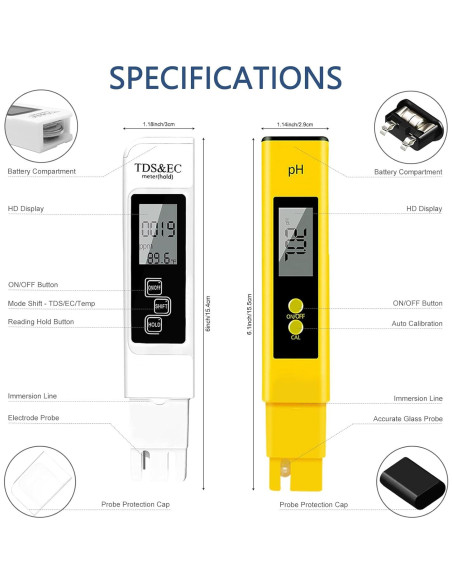 Kit 3 en 1 Medidor de pH, TDS y Humedad CANNABMALL