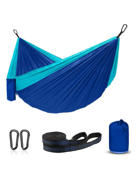 Hamaca Camping ERUW Nylon 210D Individual/Doble Azul