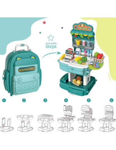 Set de Juguete de Supermercado Shape28 con Caja Registradora 78 PCS