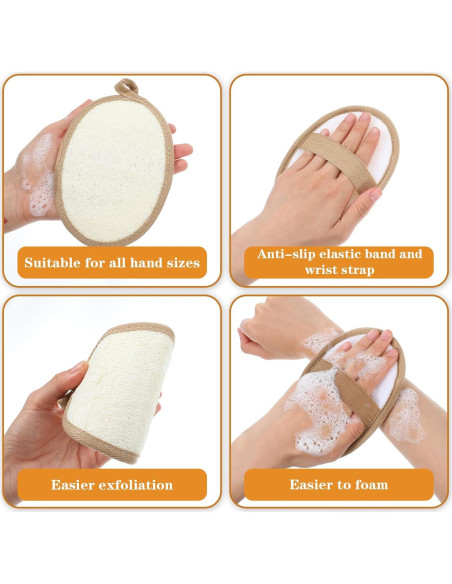Esponja Exfoliante de Loofah Natural Larrel 2 Pcs 16x11cm