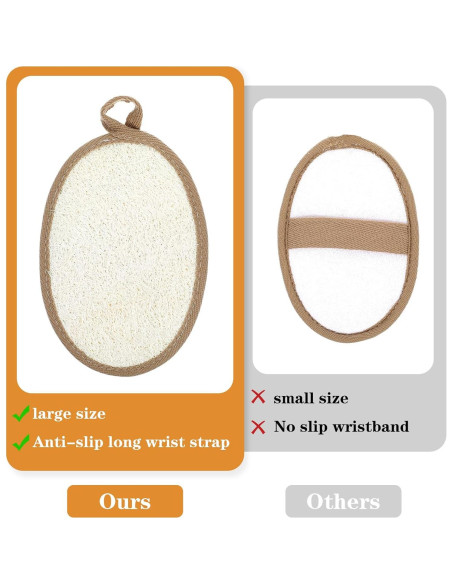 Esponja Exfoliante de Loofah Natural Larrel 2 Pcs 16x11cm