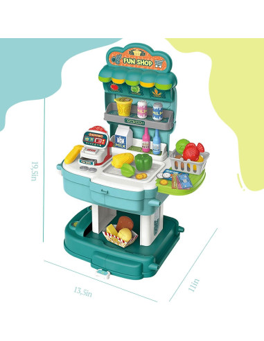 Set de Juguete de Supermercado Shape28 con Caja Registradora 78 PCS