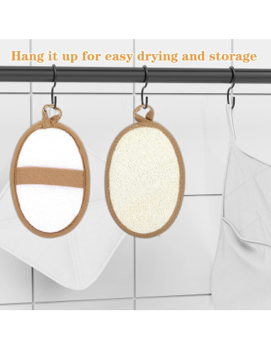 Esponja Exfoliante de Loofah Natural Larrel 2 Pcs 16x11cm