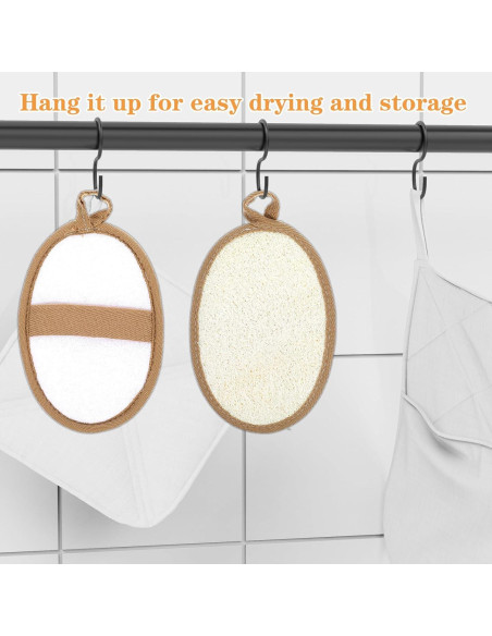 Esponja Exfoliante de Loofah Natural Larrel 2 Pcs 16x11cm