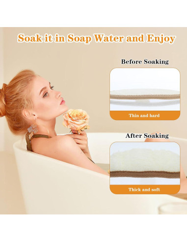 Esponja Exfoliante de Loofah Natural Larrel 2 Pcs 16x11cm