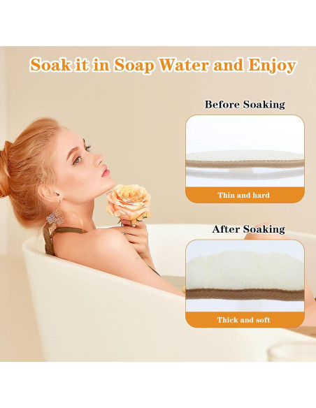 Esponja Exfoliante de Loofah Natural Larrel 2 Pcs 16x11cm