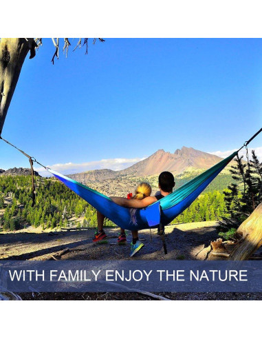 Hamaca Camping ERUW Nylon 210D Individual/Doble Azul