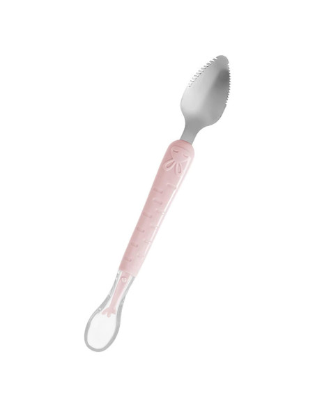 Cuchara de Silicona para Bebé OUROBOT Doble Cabeza Rosa Cuchara de Silicona para Bebé OUROBOT Doble Cabeza Rosa