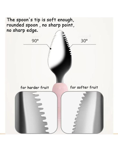 Cuchara de Silicona para Bebé OUROBOT Doble Cabeza Rosa