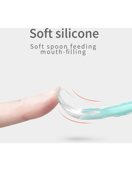 Cuchara de Silicona para Bebé OUROBOT Doble Cabeza Rosa Cuchara de Silicona para Bebé OUROBOT Doble Cabeza Rosa