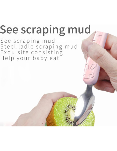 Cuchara de Silicona para Bebé OUROBOT Doble Cabeza Rosa Cuchara de Silicona para Bebé OUROBOT Doble Cabeza Rosa