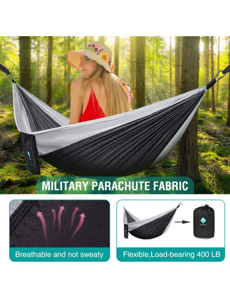 Hamaca Camping ERUW Nylon 210D Individual/Doble Azul