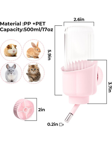 Botella de Agua para Mascotas Mini&moe 500ml Sin Goteo BPA