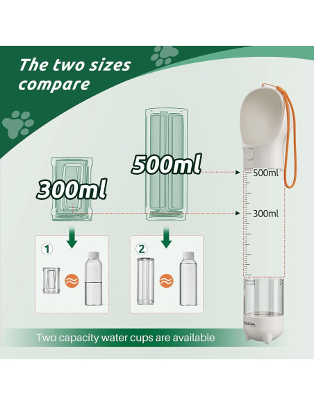 Botella de Agua Portátil PUPIHOM 500ML 3 en 1 para Perros Botella de Agua Portátil PUPIHOM 500ML 3 en 1 para Perros