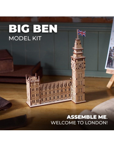 Rompecabezas 3D Big Ben UGEARS - Modelo de Madera 63 Pcs