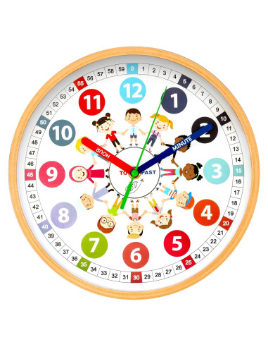 Reloj Analógico Educativo Sparrow High 25.4 cm Silencioso
