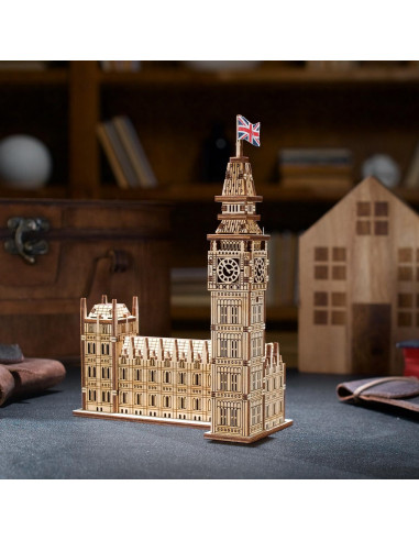 Rompecabezas 3D Big Ben UGEARS - Modelo de Madera 63 Pcs