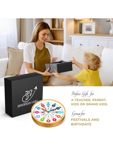 Reloj Analógico Educativo Sparrow High 25.4 cm Silencioso