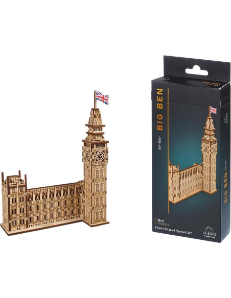 Rompecabezas 3D Big Ben UGEARS - Modelo de Madera 63 Pcs