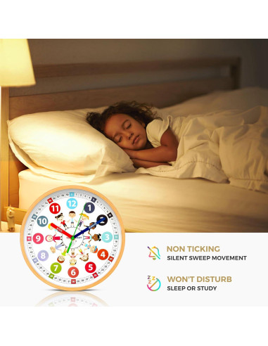 Reloj Analógico Educativo Sparrow High 25.4 cm Silencioso