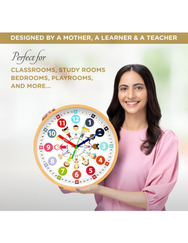 Reloj Analógico Educativo Sparrow High 25.4 cm Silencioso