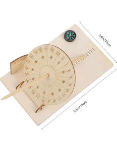 Reloj de Sol de Madera Baluue 16x10 cm Kit Educativo 2