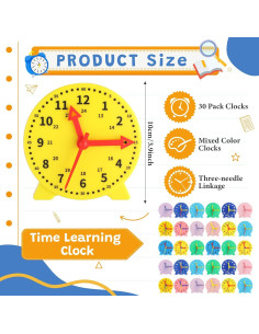 Kit de Reloj de Enseñanza Libima 30 Piezas 10 cm Colorido 2