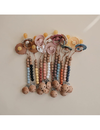 Chupete de Goma Natural FRIGG Daisy 0-6 Meses 2-Pack Rosa/Crema