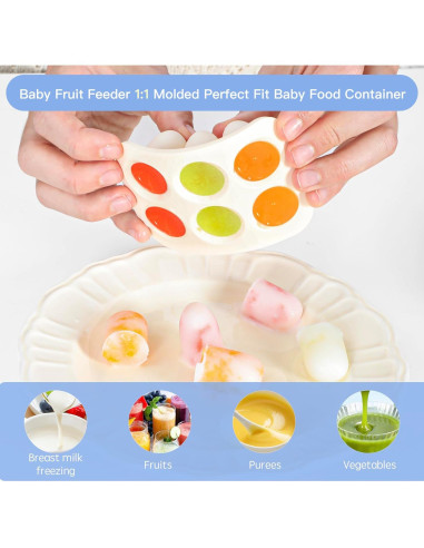 Set de Alimentación para Bebés Doratu - Alimentador de Frutas y Baberos de Silicona