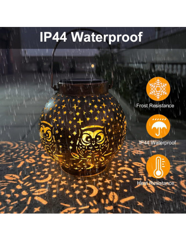 Linterna Solar Colgante OMRAYTU - Luz Decorativa Exterior IP44