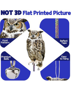 Búhos Falsos de Plástico Kungfu Mall 2 Pcs para Ahuyentar Palomas 2