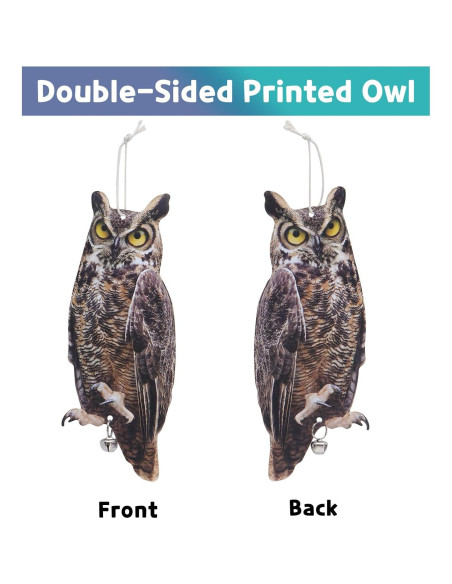 2 Paquetes Ahuyentador de Aves Búho Reflectante OffiCreative