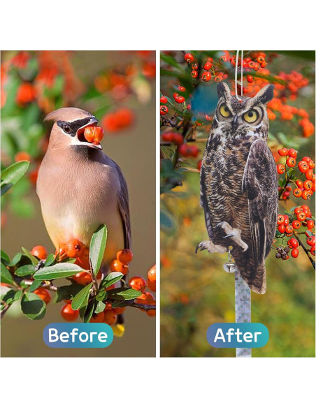 2 Paquetes Ahuyentador de Aves Búho Reflectante OffiCreative