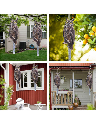 2 Paquetes Ahuyentador de Aves Búho Reflectante OffiCreative