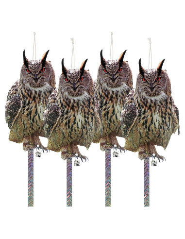 4 Piezas Decoración Colgante Búho Falso Kungfu Mall