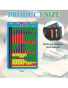 Tarjeta de Estrategia de Blackjack de Metal Blulu con Funda PU 2