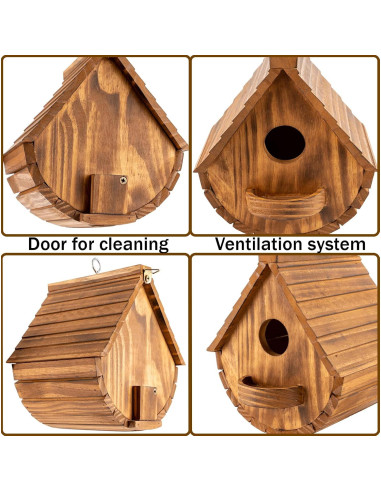 Casa para Aves MIXUMON de Madera de Pino 15x17.5x19.8cm