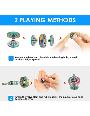 Trompo giratorio Ipoouer 2 en 1 acero inoxidable multicolor