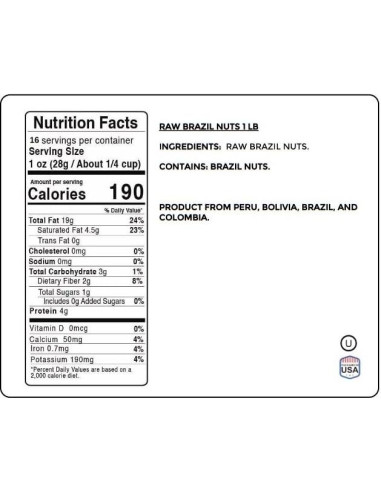 Nueces de Brasil Crudas 450g Jaybee's | Snack Saludable Sin Sal